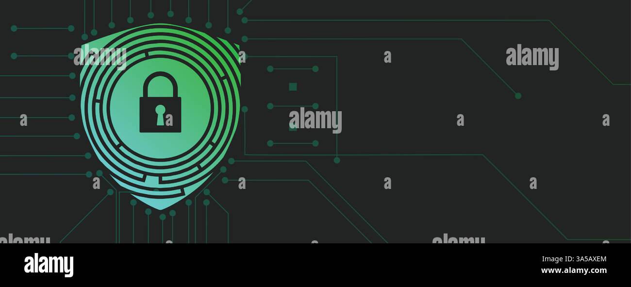 Cyber security protection devices from hacker attack Stock Vector