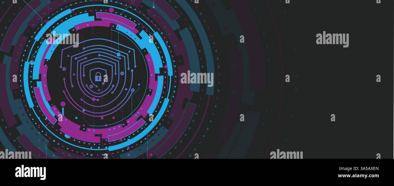 Cyber security protection devices from hacker attack Stock Vector