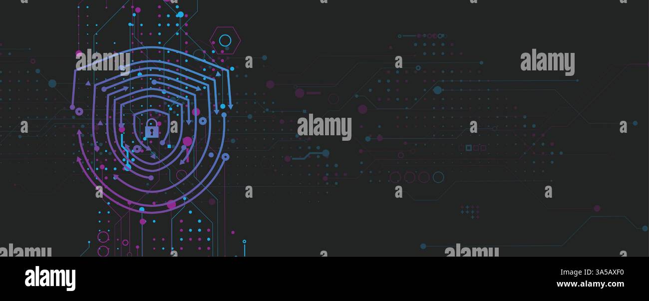 Cyber security protection devices from hacker attack Stock Vector
