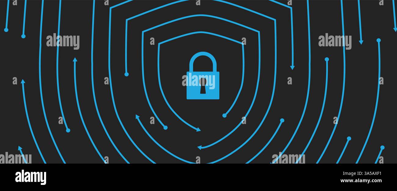 Cyber security protection devices from hacker attack Stock Vector