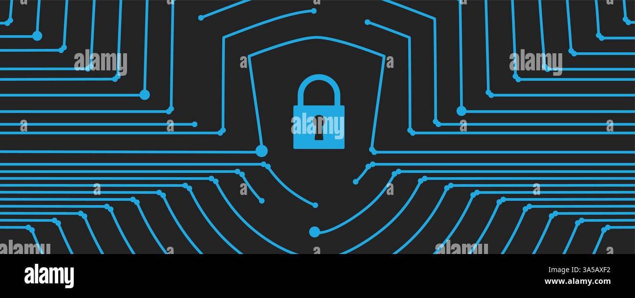 Cyber security protection devices from hacker attack Stock Vector