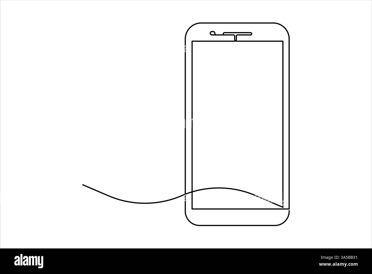 Continuous one line art drawing of Mobile phone modern technology ...