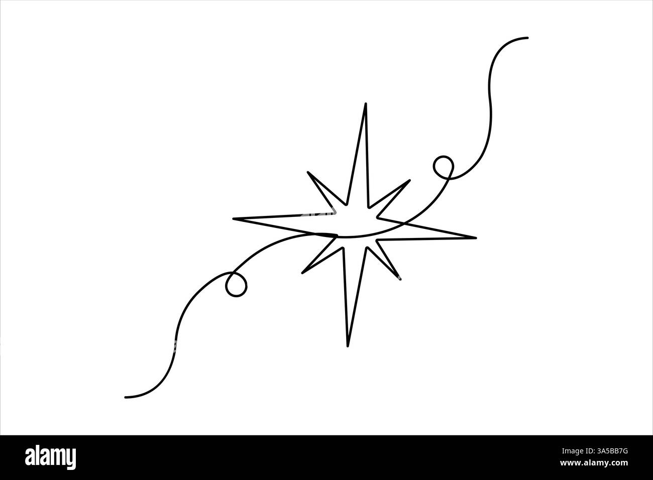 Star continuous one line art drawing of minimalist star vector ...
