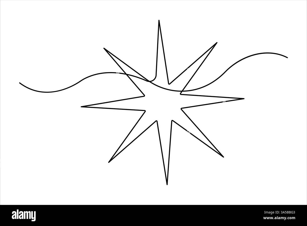 Star continuous one line art drawing of minimalist star vector ...