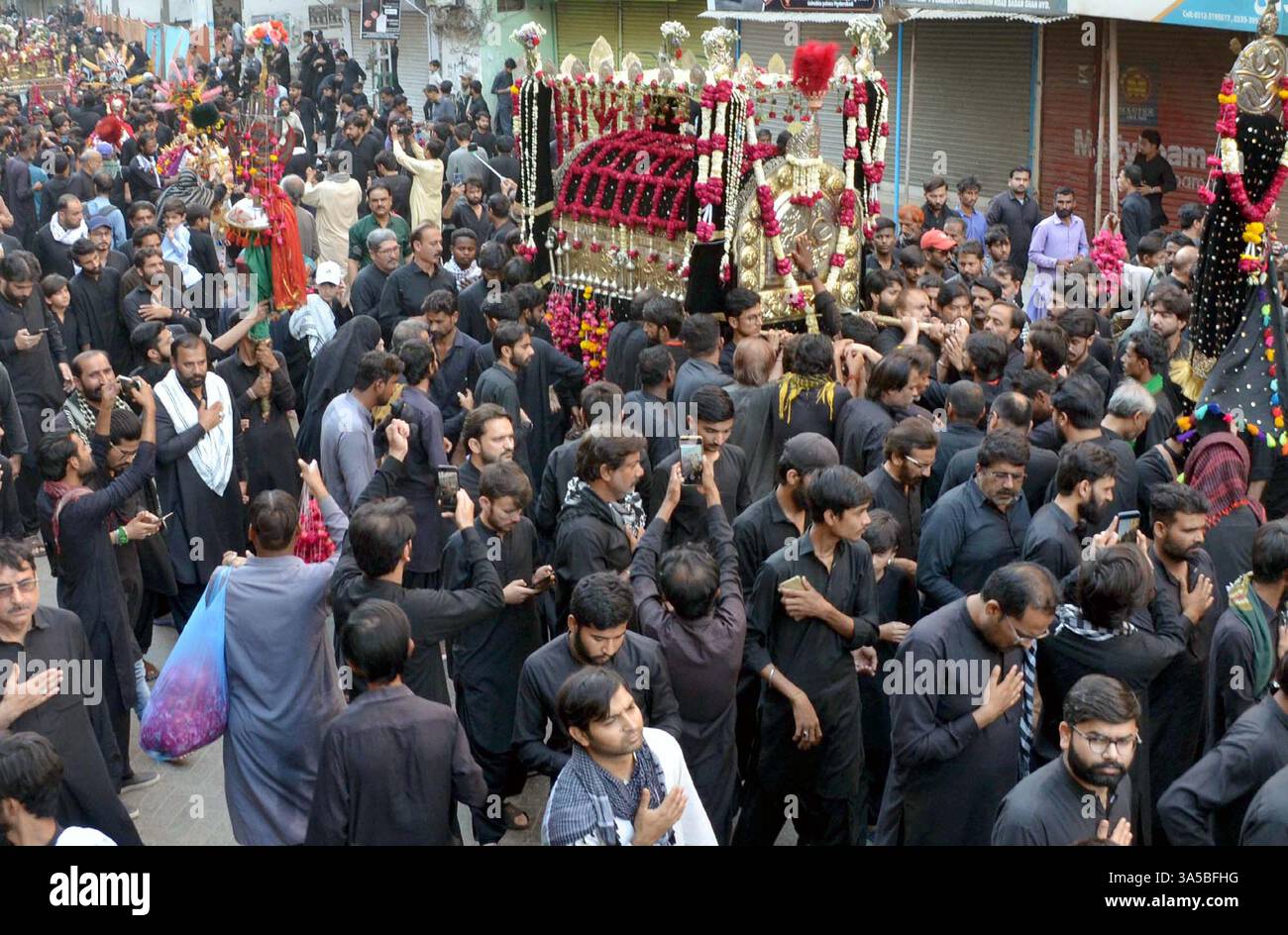 Shiite Muslims are holding mourning procession on the occasion of Youm ...