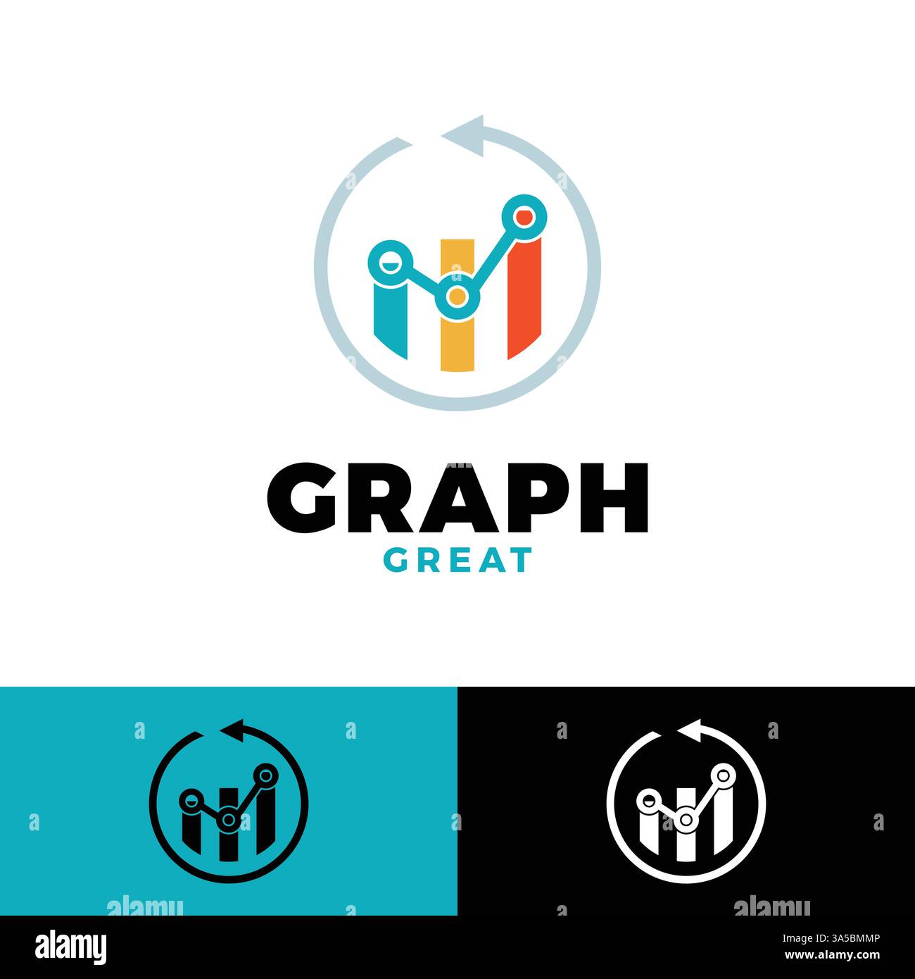 circle arrow graph icon logo design template Stock Vector