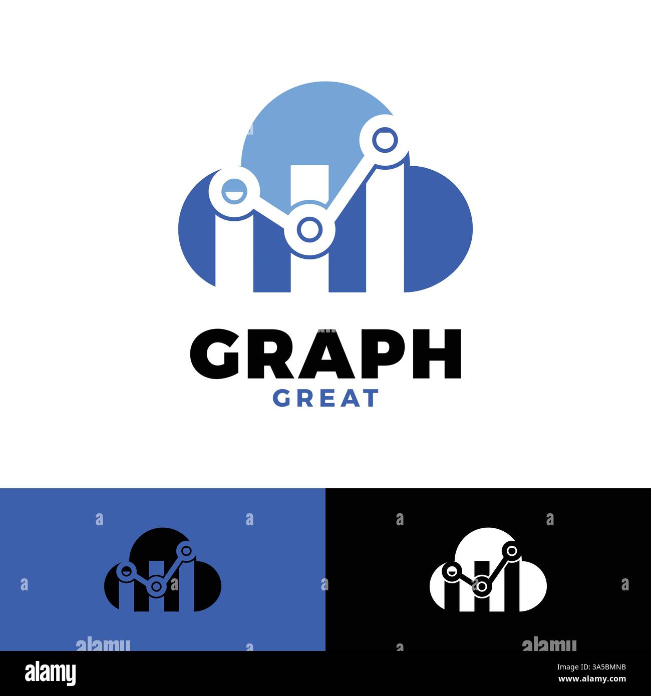 cloud graph icon logo design template Stock Vector