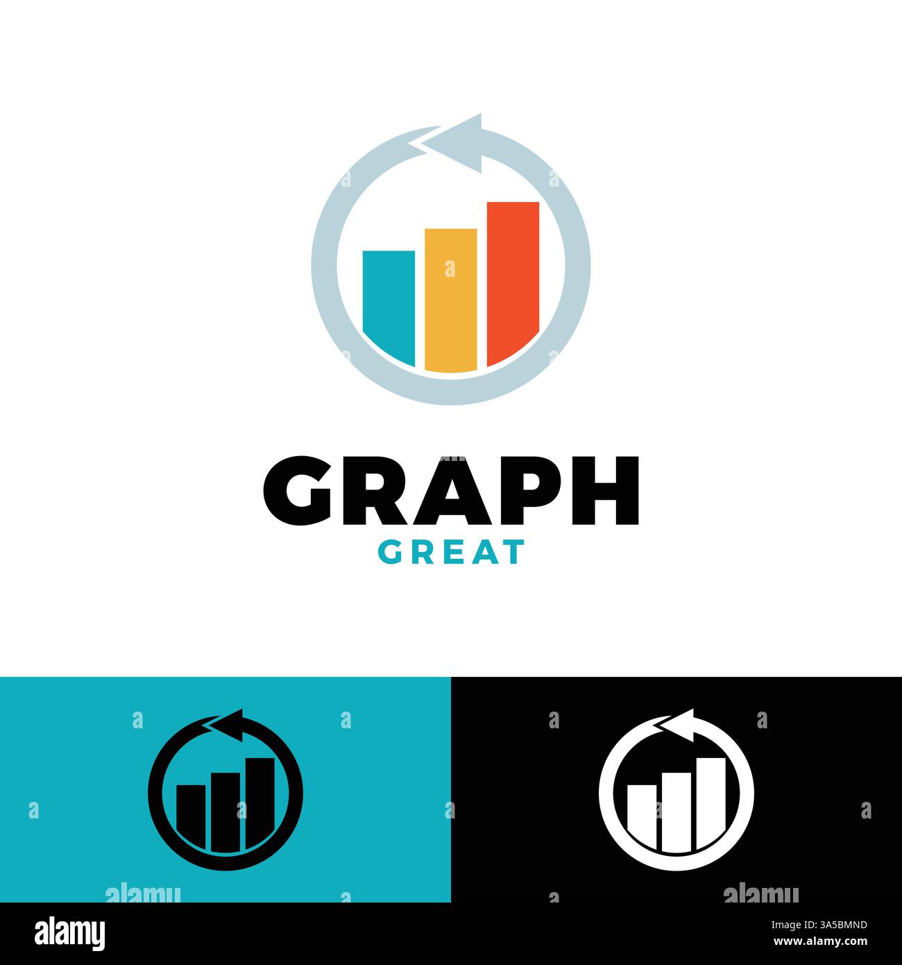 circle arrow graph icon logo design template Stock Vector