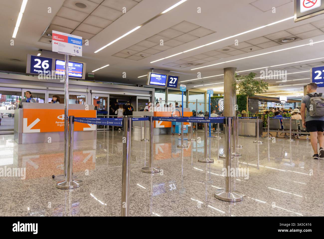Buenos Aires, Argentina - January 10th, 2025: Boarding gate at Ezeiza International Airport in Buenos Aires. Stock Photo