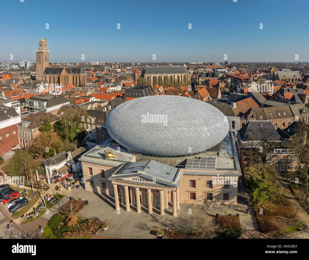 ZWOLLE, NETHERLANDS - MARCH 8, 2025: Aerial view of museum De Fundatie ...