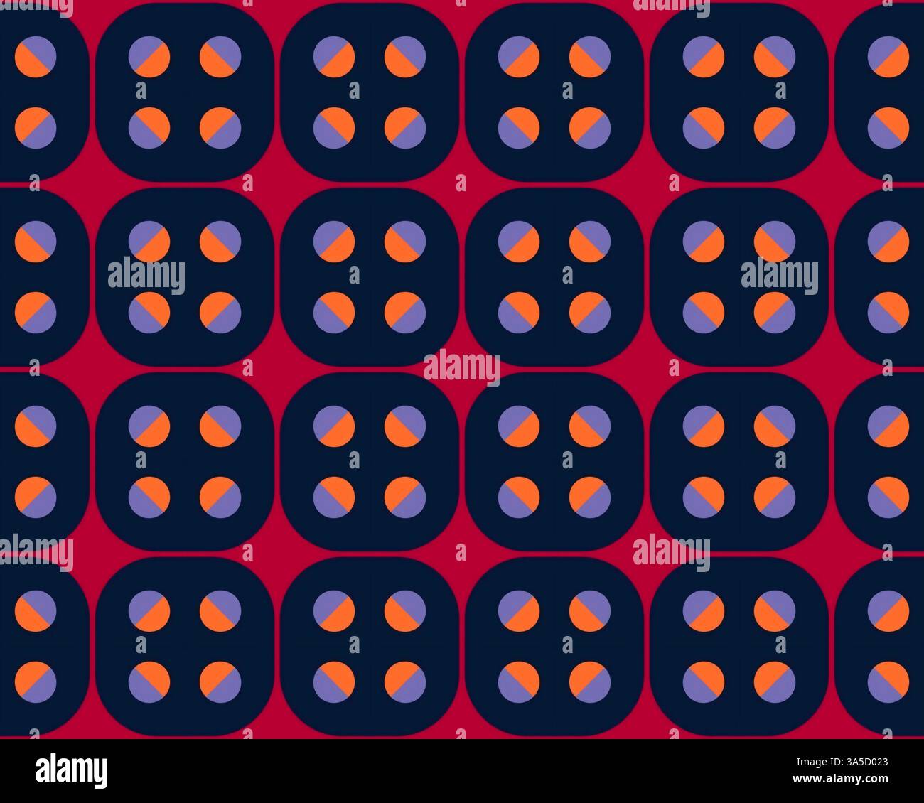 Patterns Using Like Motifs A repeating geometric pattern featuring dark blue and orange shapes on ...