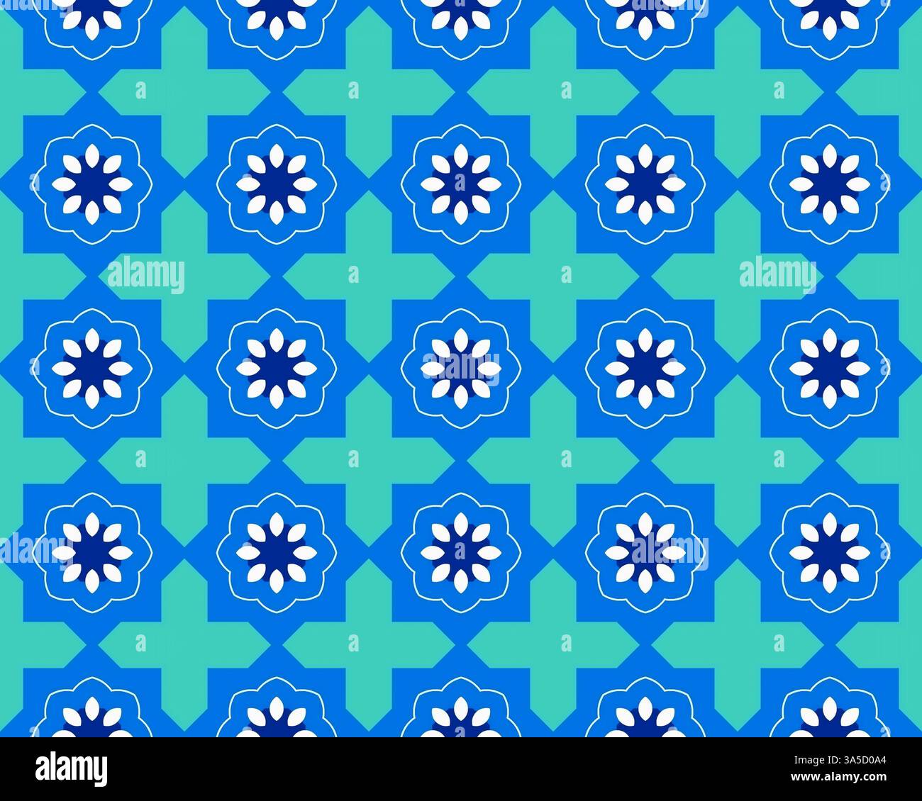 Colorful seamless pattern showcases floral motifs alongside geometric ...