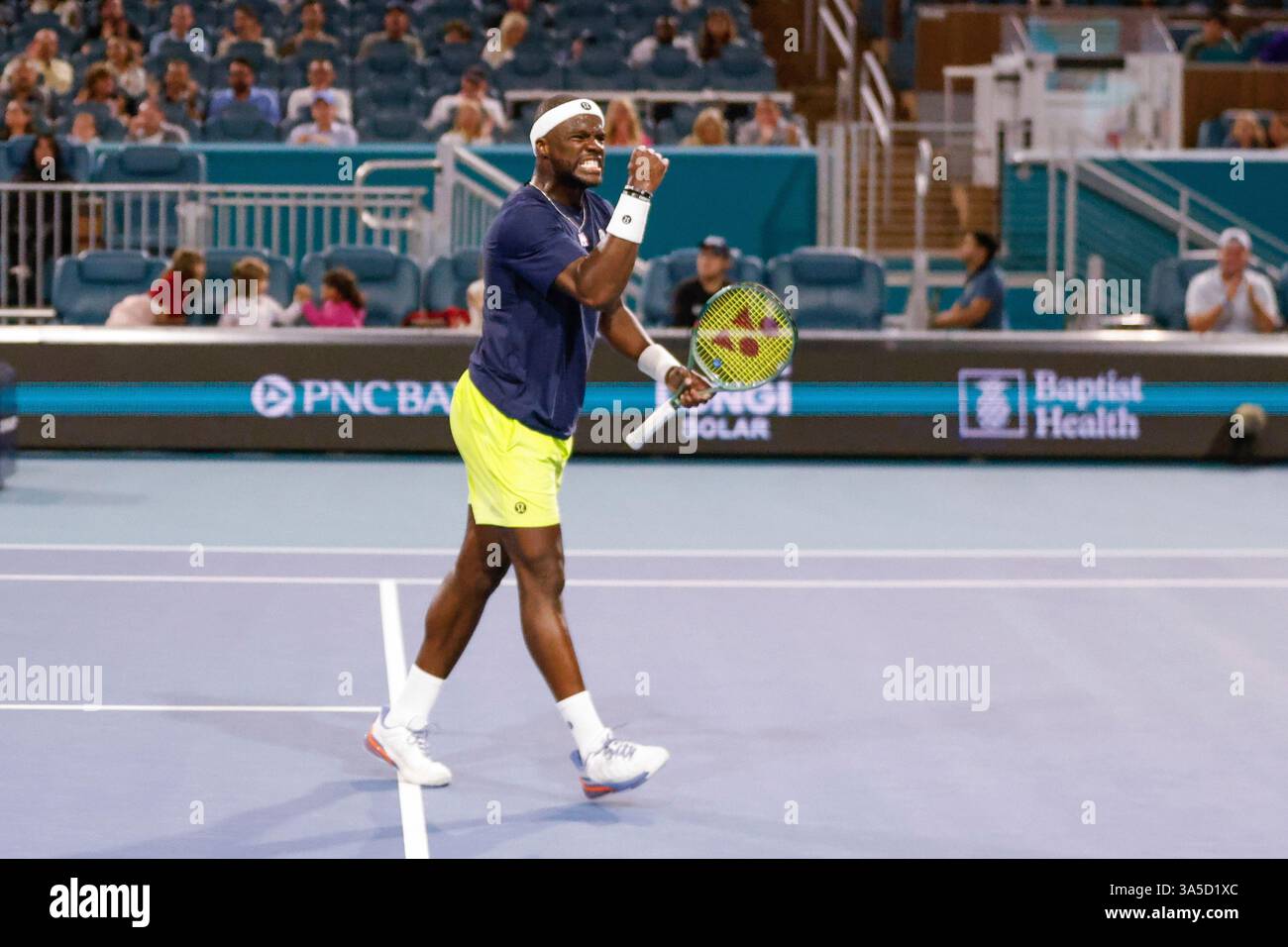 MIAMI GARDENS, FL - MARCH 22: Frances Tiafoe (USA) reacts during a