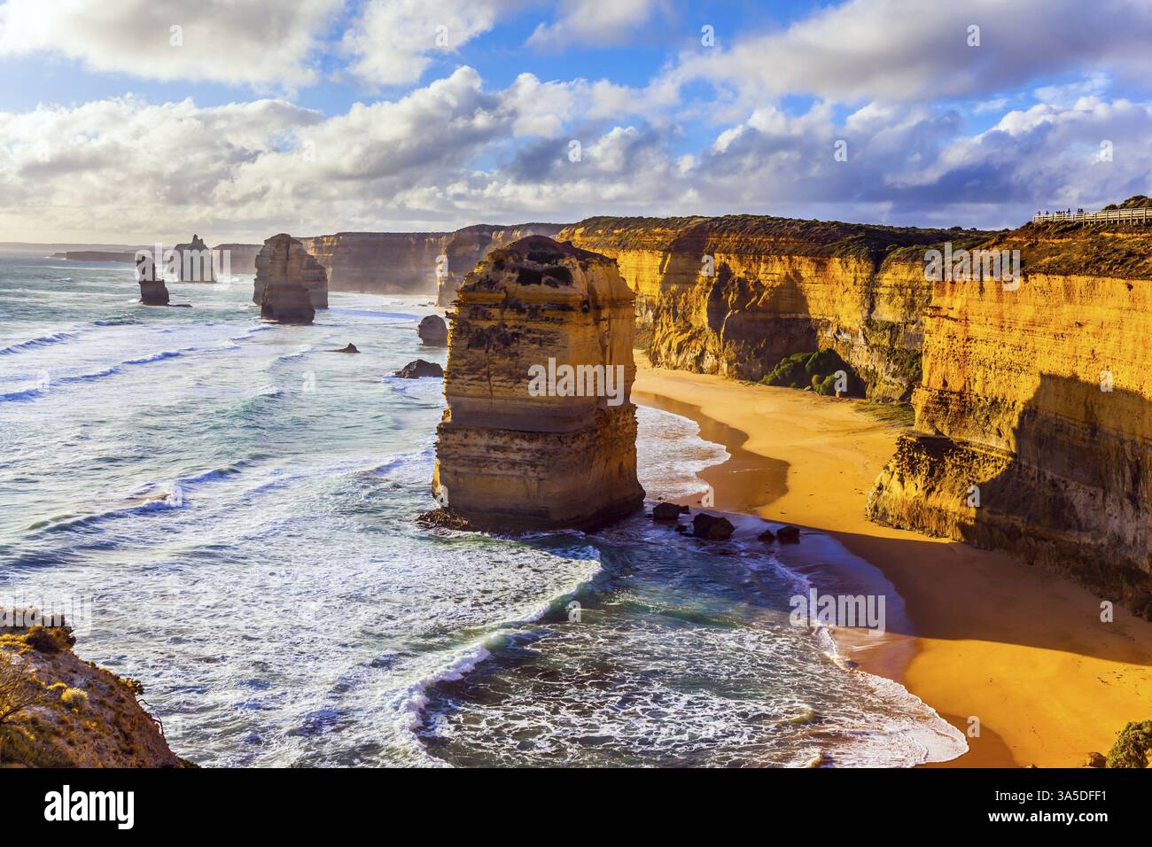 Rocks of the Twelve Apostles on grandiose coast of Australia. Powerful ...
