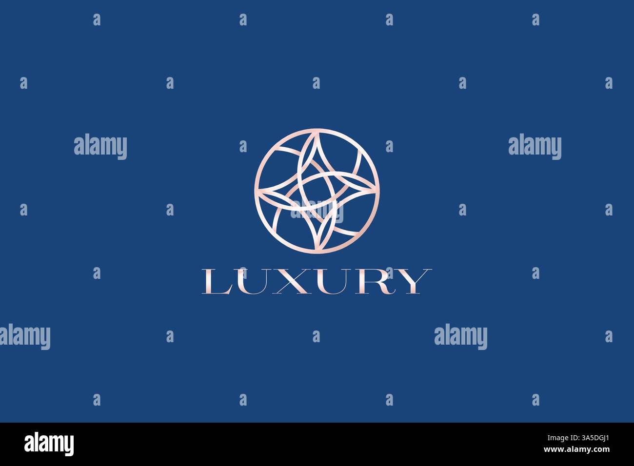 Logo Luxury Geometric Minimalist Classy Gold Abstract Linear Shape ...