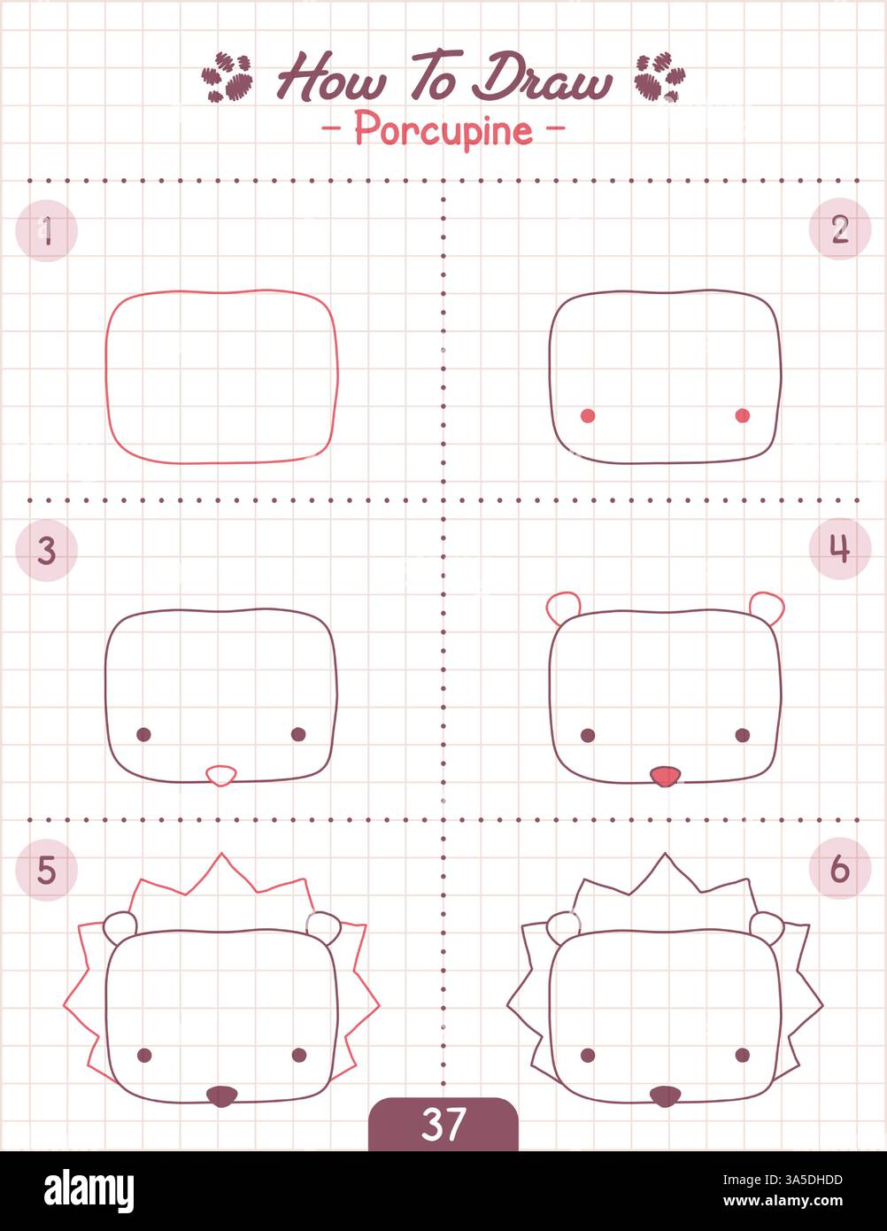 How to Draw Doodle Animal, Cartoon Character Step by Step Drawing ...