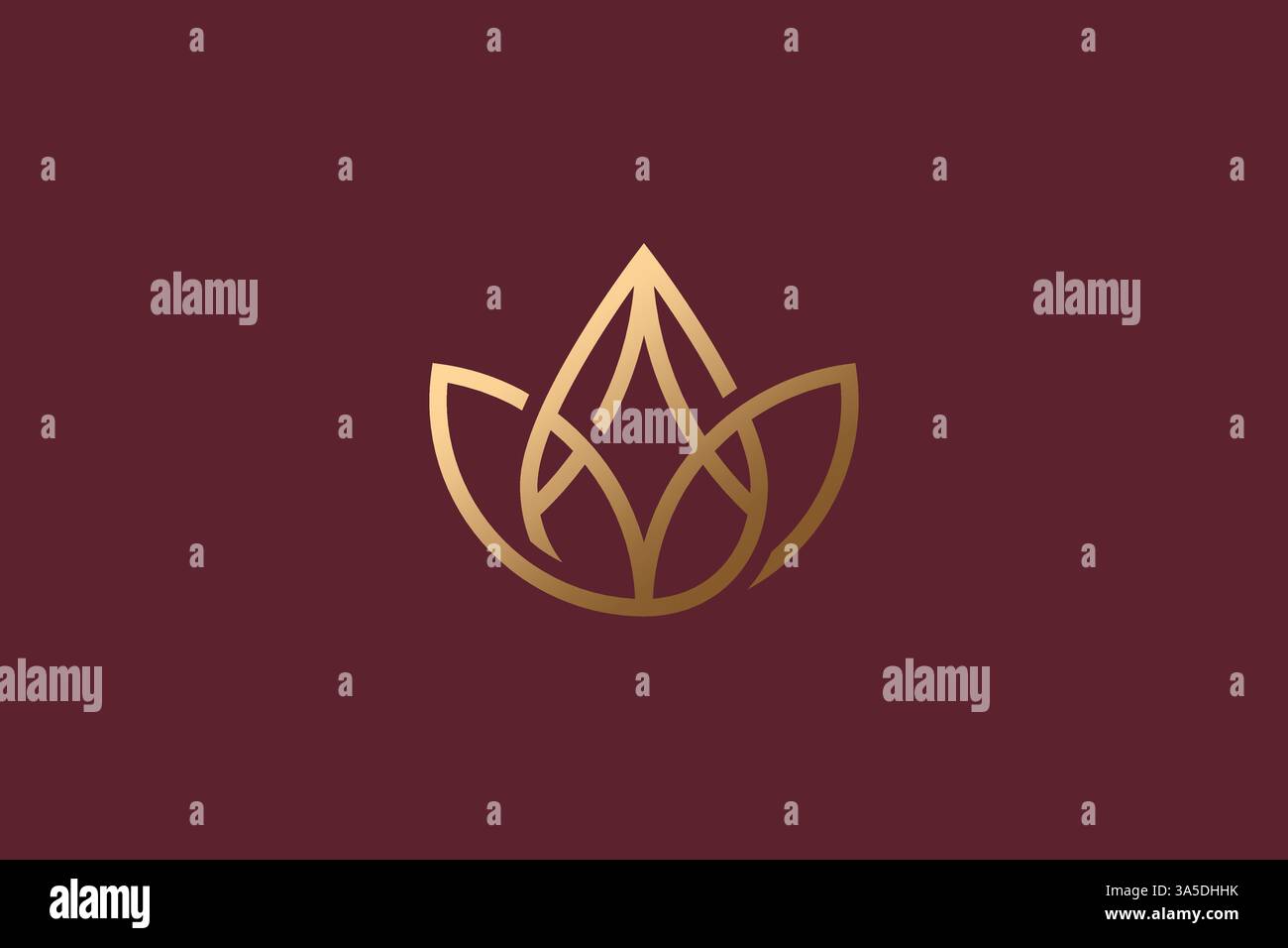 Lotus Flower Icon Logo Gold Nature Beauty Template Design Stock Vector ...