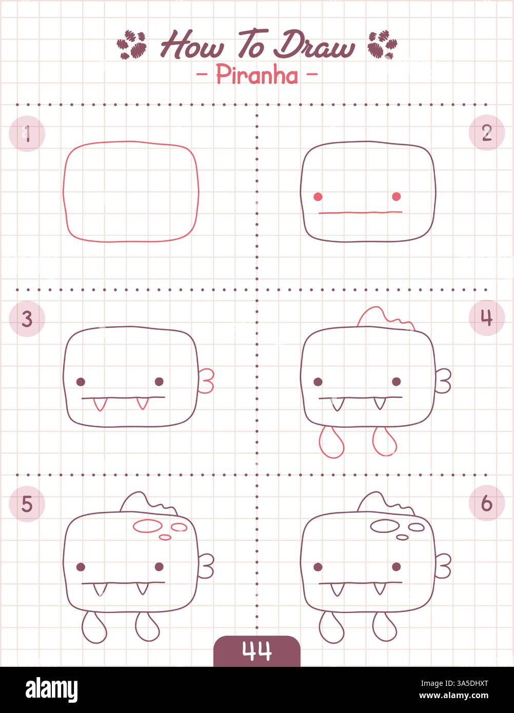 How to Draw Doodle Animal, Cartoon Character Step by Step Drawing ...