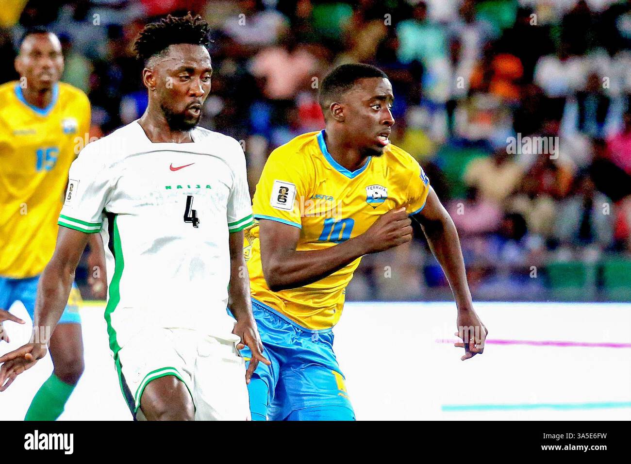 AMAHORO, RWANDA - MARCH 21:Wilfred Ndidi of Nigeria and Hakim Sahabo of ...