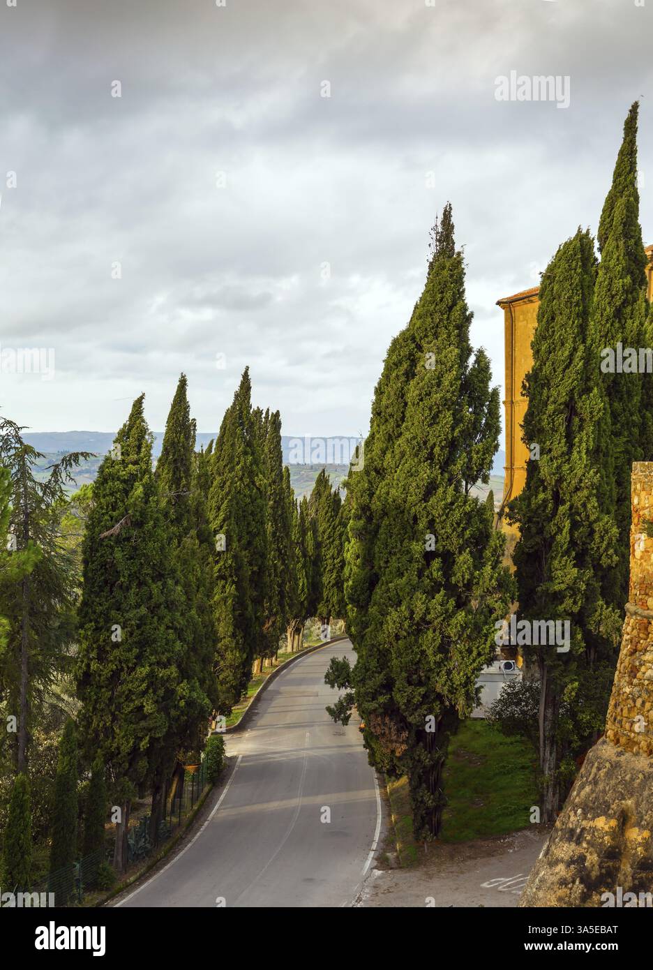 The ancient medieval city is a fortress. The city of Pienza, Tuscany ...