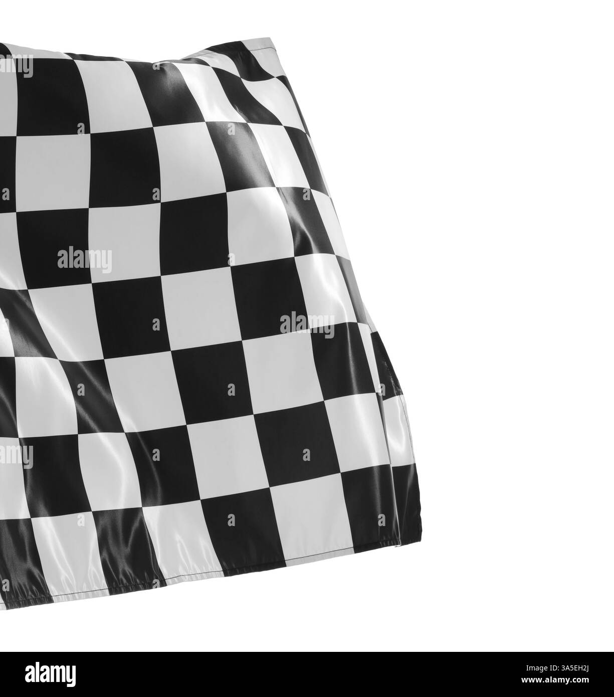 One racing checkered flag isolated on white Stock Photo - Alamy