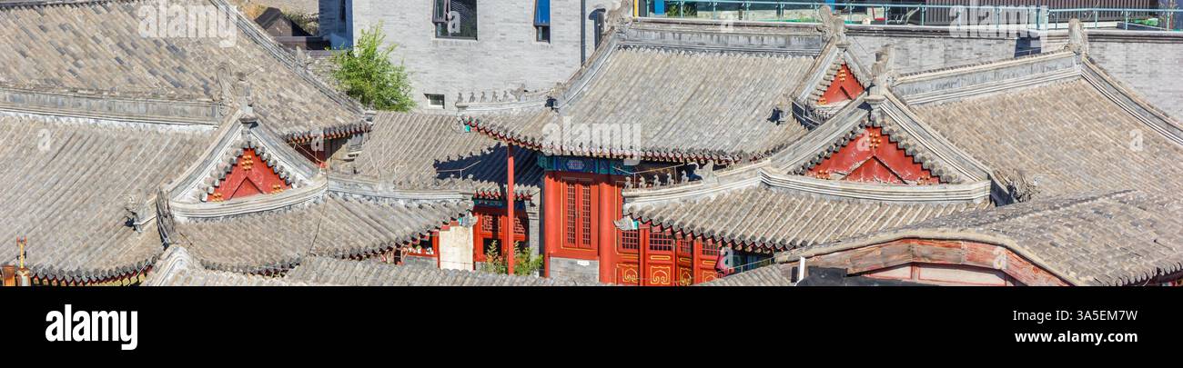 Panorama of tiled rooftops in the hutongs of Beijing, China Stock Photo ...