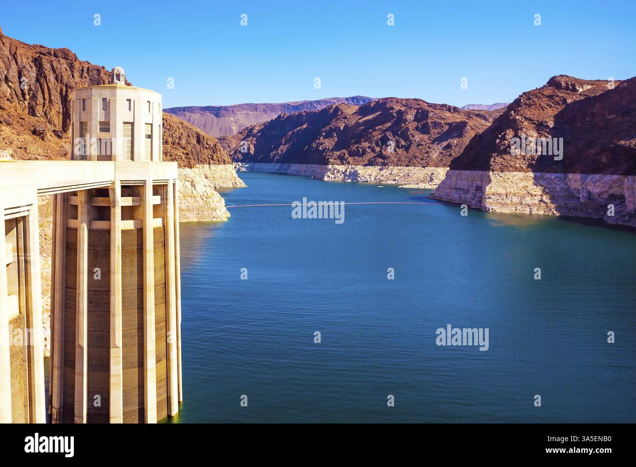 Concrete arch-gravity dam and hydroelectric power station. Hoover ...