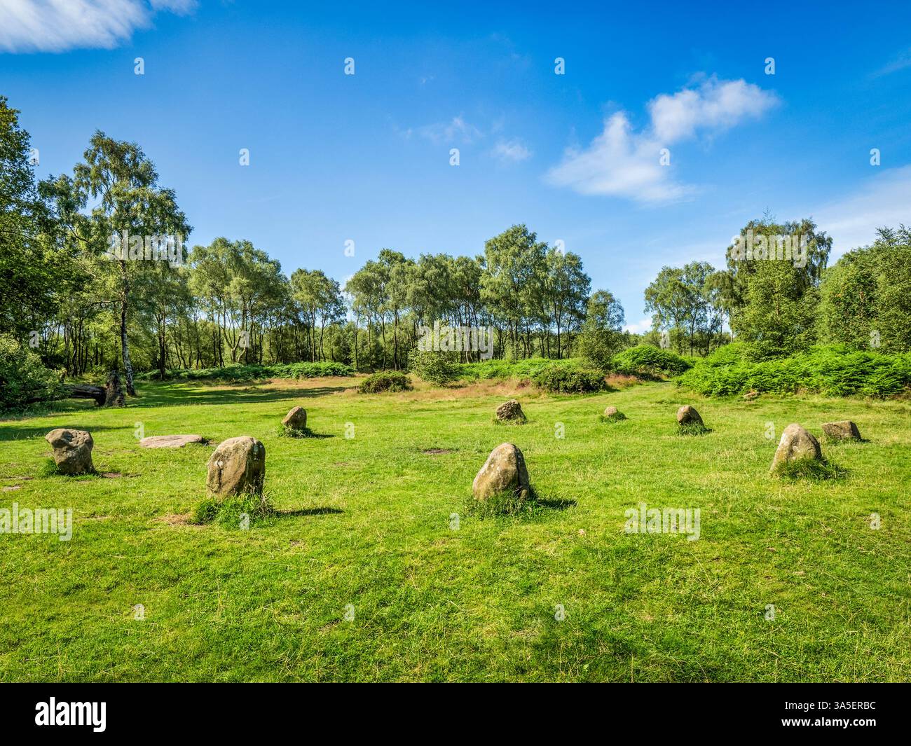 Nine Ladies Stone Circle On Stanton Moor In The Peak District In nine-ladies-stone-circle-on-stanton-moor-in-the-peak-district-in