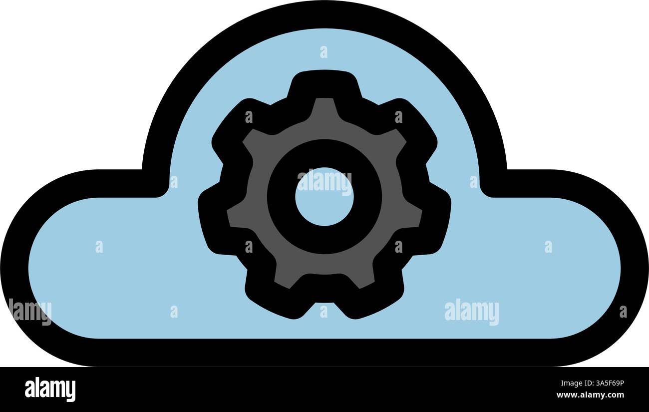 Cloud computing symbol - Cloud computing, cloud infrastructure, technology and network icon. Stock Vector