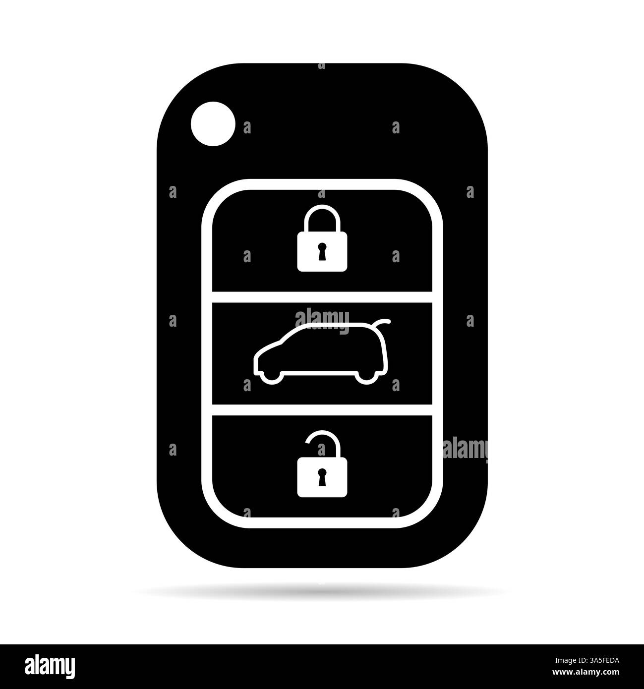 Car key icon shadow, door system safety automobile web design, unlock ...