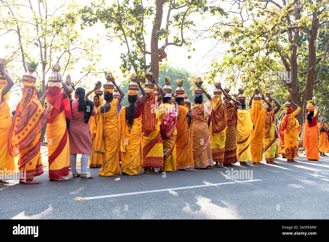 Local Indu Local religious festival in remote part of Orissa in India, local women ...