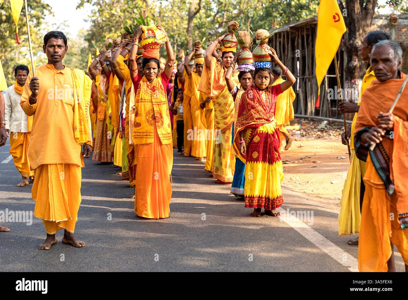 Local Indu Local religious festival in remote part of Orissa in India, local women ...