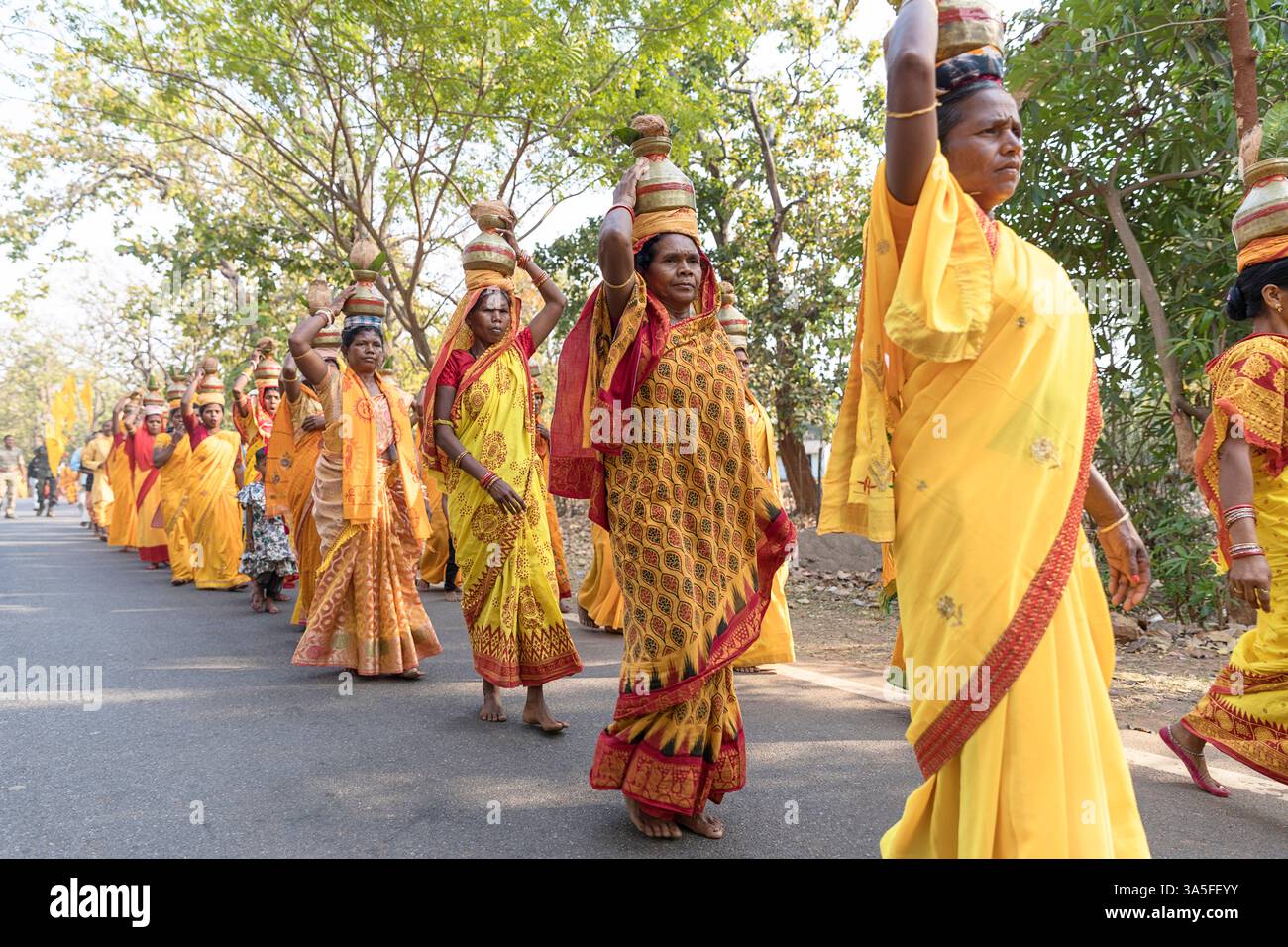 Local Indu Local religious festival in remote part of Orissa in India, local women ...