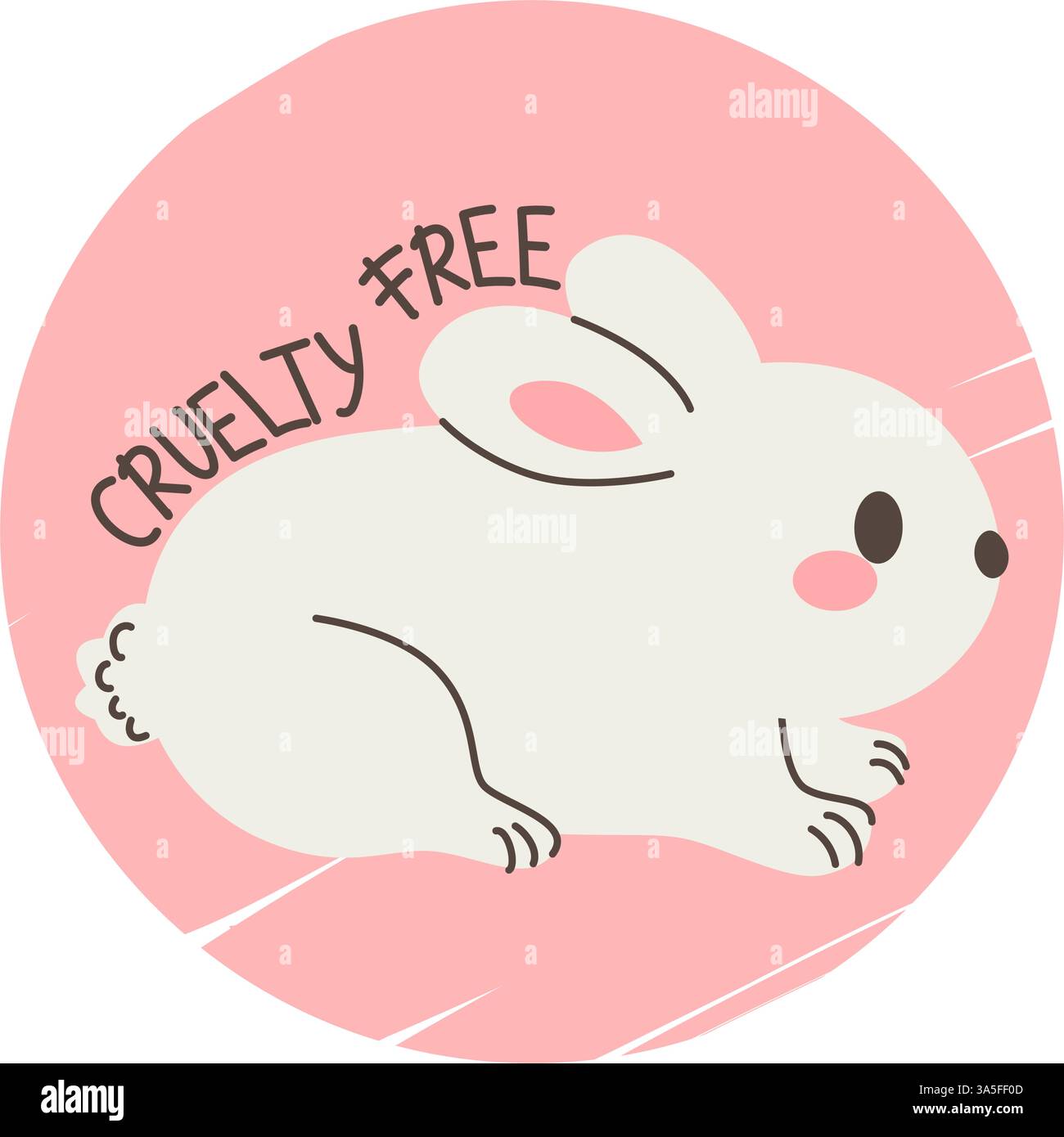 Cruelty free rabbit logo with hand drawn logo and pink texture on ...