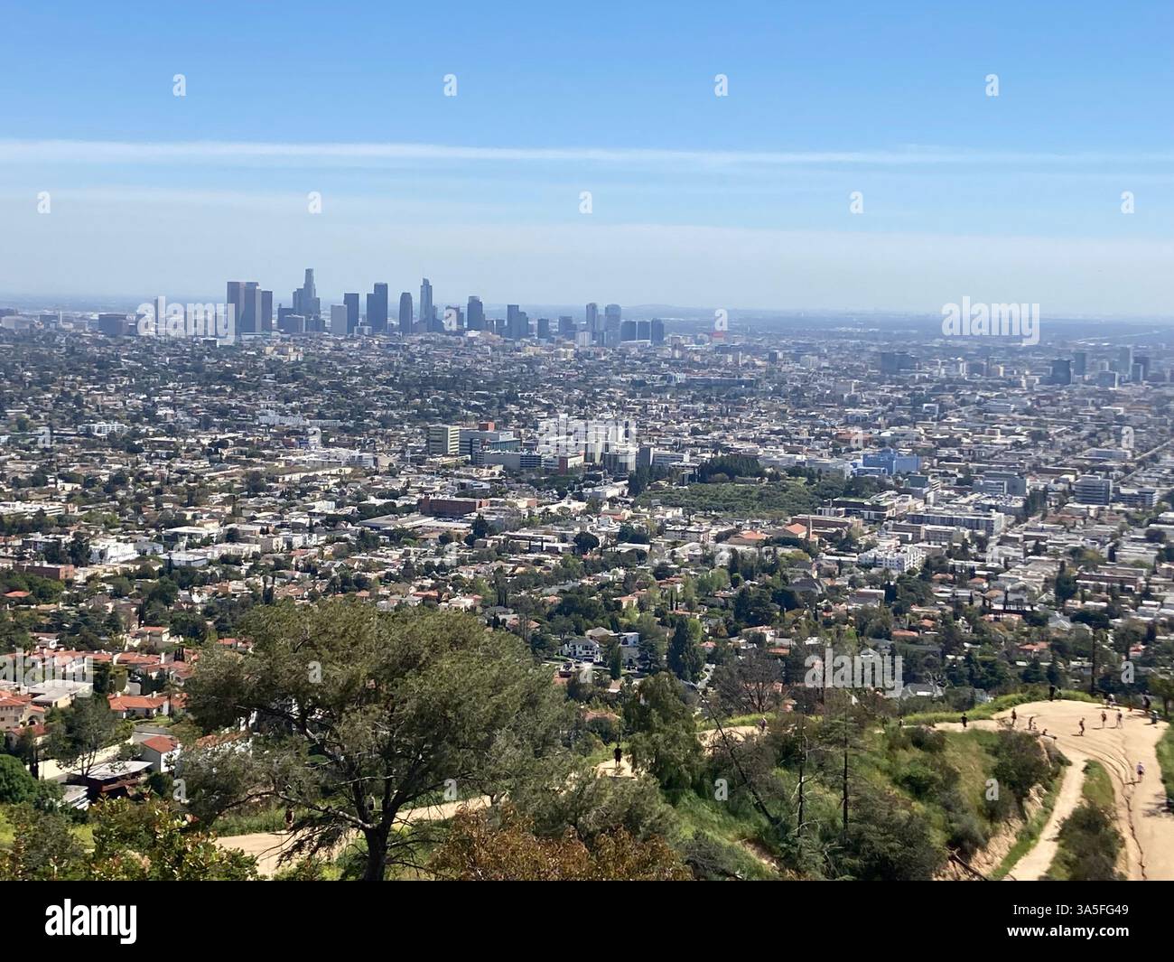 Sunny view of the Los Angeles skyline - Smartphone Captured Stock Image