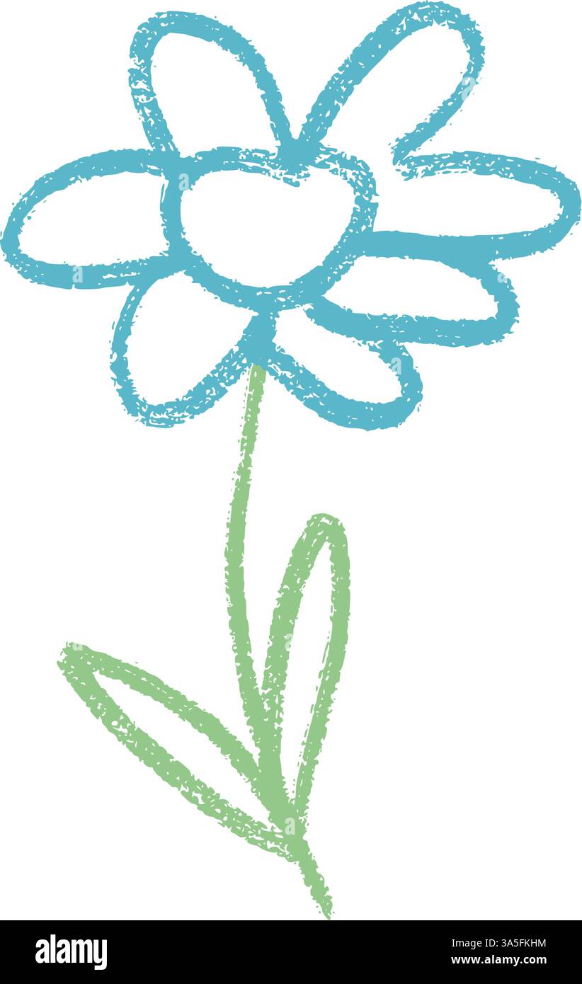 Daisy flower crayon drawn Stock Vector Images - Alamy