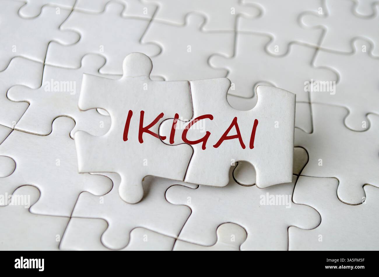Ikigai text on jigsaw puzzle that represent personal fulfillment and ...