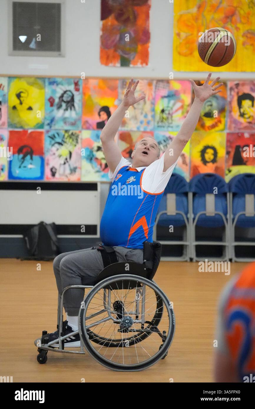 Liberal Democrat Leader Sir Ed Davey Playing Wheelchair Basketball With