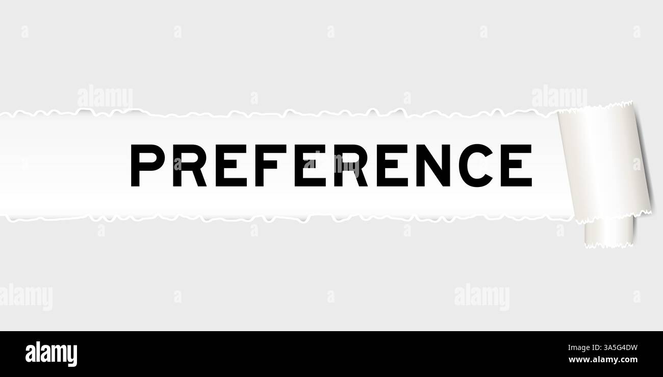 Ripped gray paper background that have word preference under torn part Stock Vector