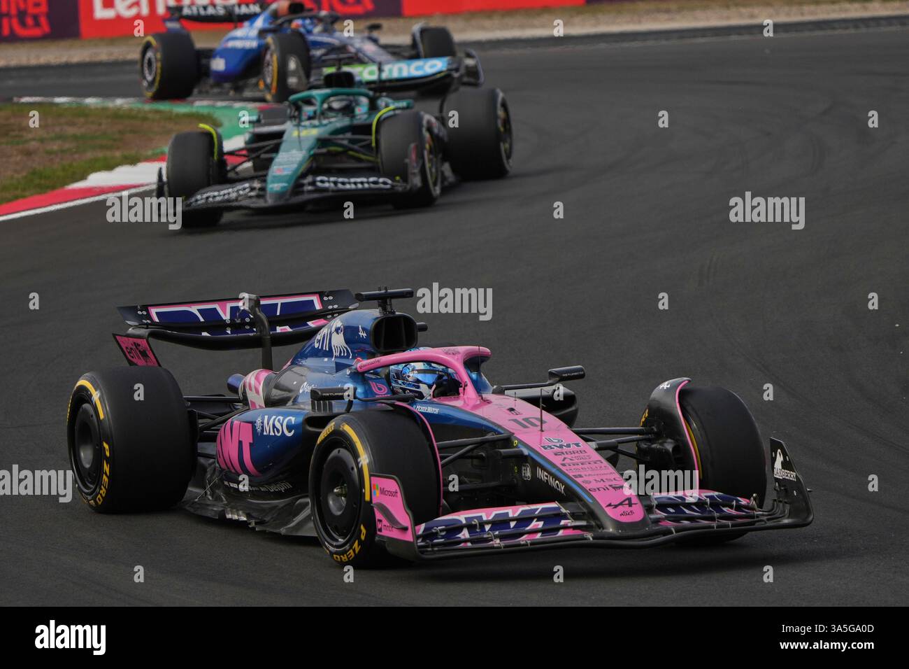 Alpine driver Pierre Gasly of France steers his car during the Chinese ...