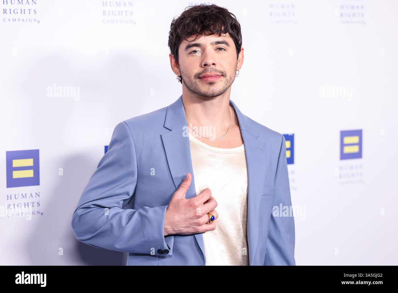 CENTURY CITY, LOS ANGELES, CALIFORNIA, USA - MARCH 22: American singer and songwriter David Archuleta arrives at the Human Rights Campaign's 2025 Los Angeles Dinner held at the Fairmont Century Plaza on March 22, 2025 in Century City, Los Angeles, California, United States. (Photo by Xavier Collin/Image Press Agency) Stock Photo