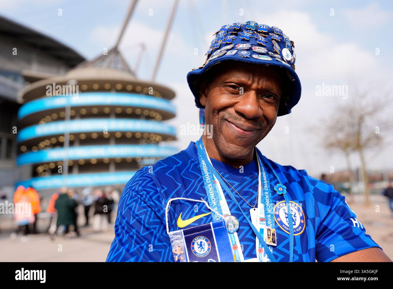 Chelsea fan Basil Goode ahead of the Barclays Women's Super League ...