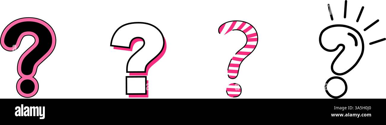 Linear question mark on white background. Set icon in Doodle style. Vector illustration. Stock Vector