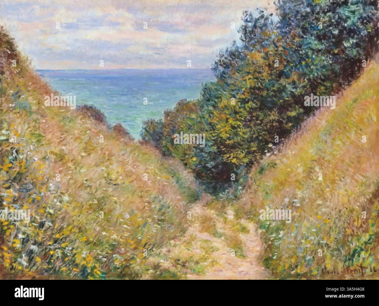 Claude Monet's Path In The Wheat Fields At Pourville-1882 Painting By
