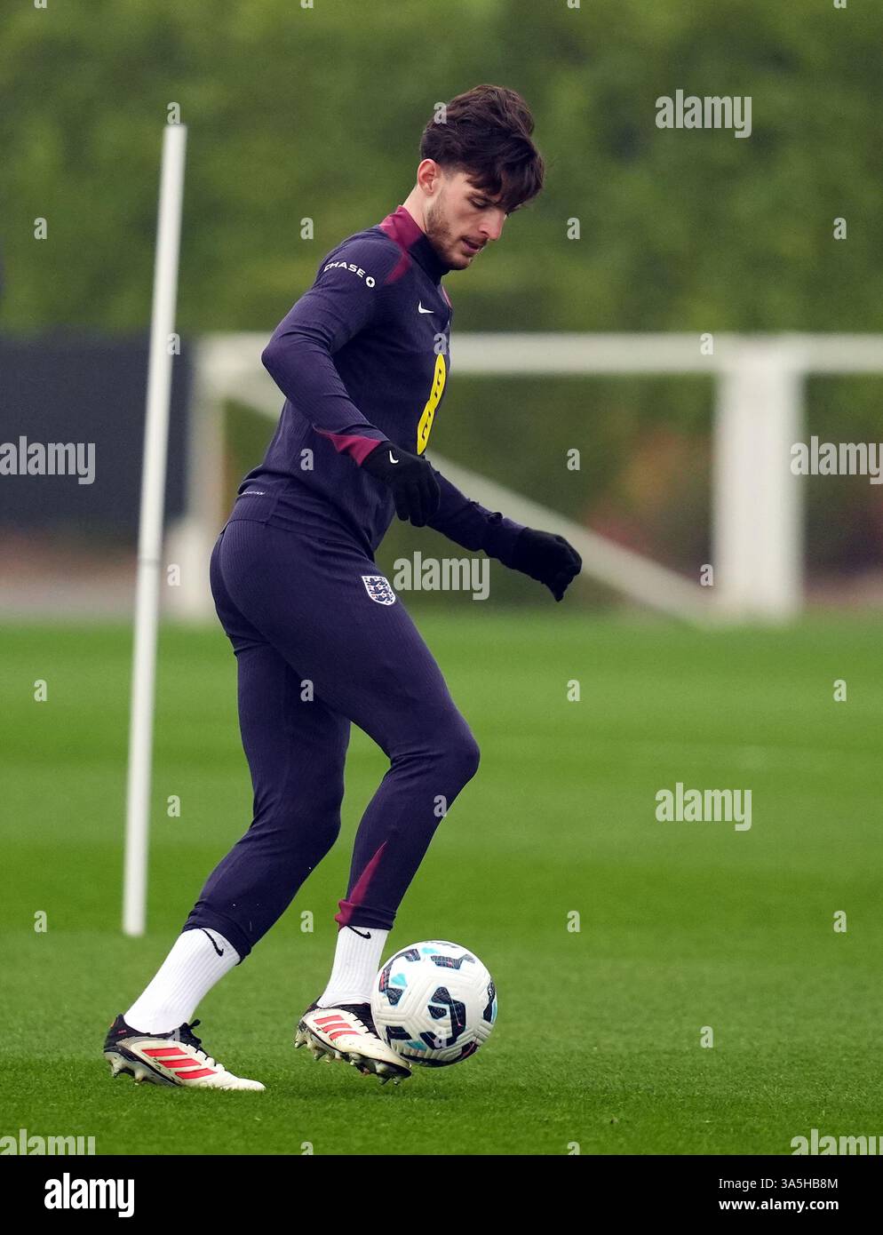 England's Declan Rice during a training session at Tottenham Hotspur ...