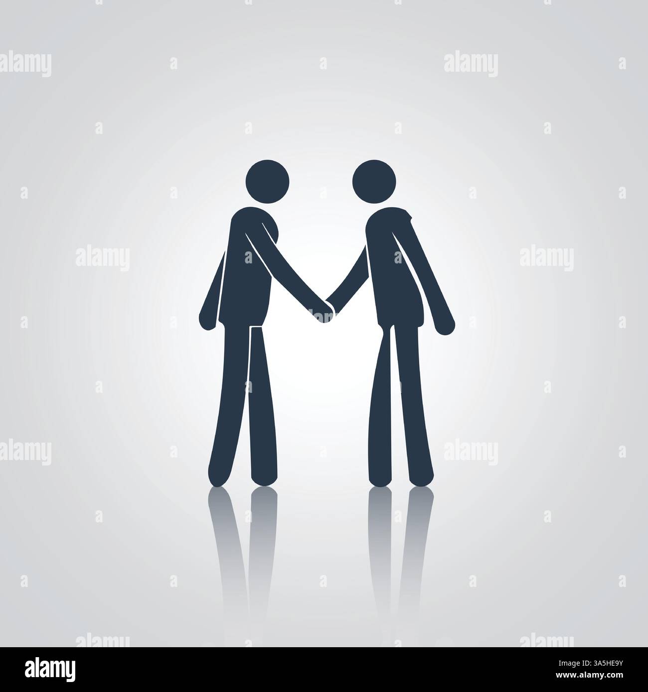 People handshake icon, man handshaking character icons Stock Vector ...