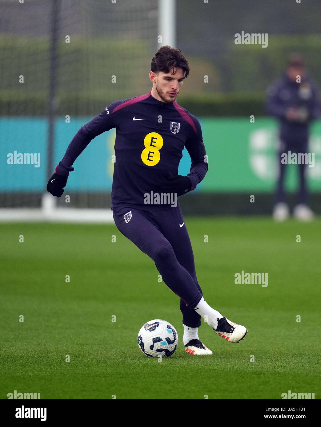 England's Declan Rice during a training session at Tottenham Hotspur ...