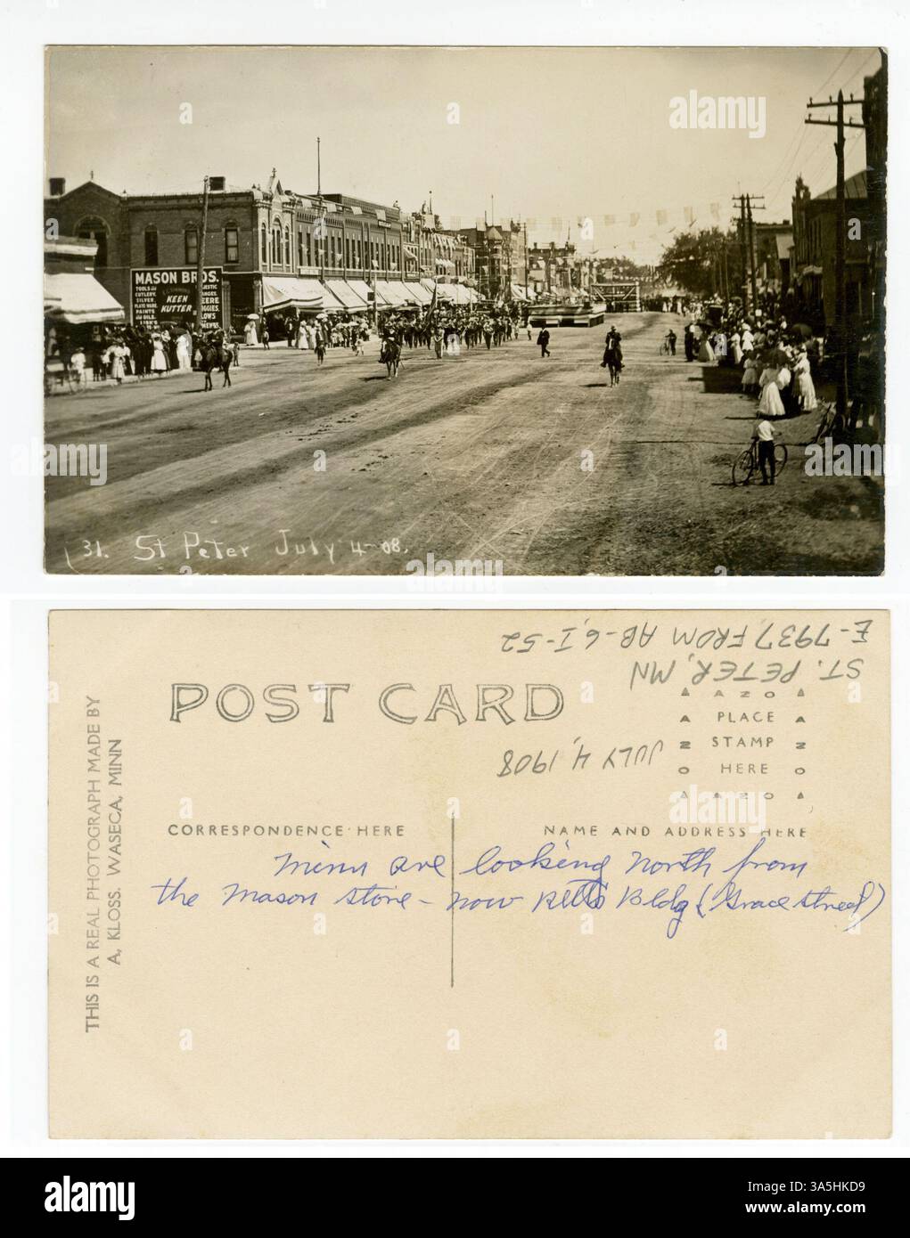 1908 Canada postcard view parade down 8th Street Calgary 1908 Canada postcard view parade down 8th Street Calgary