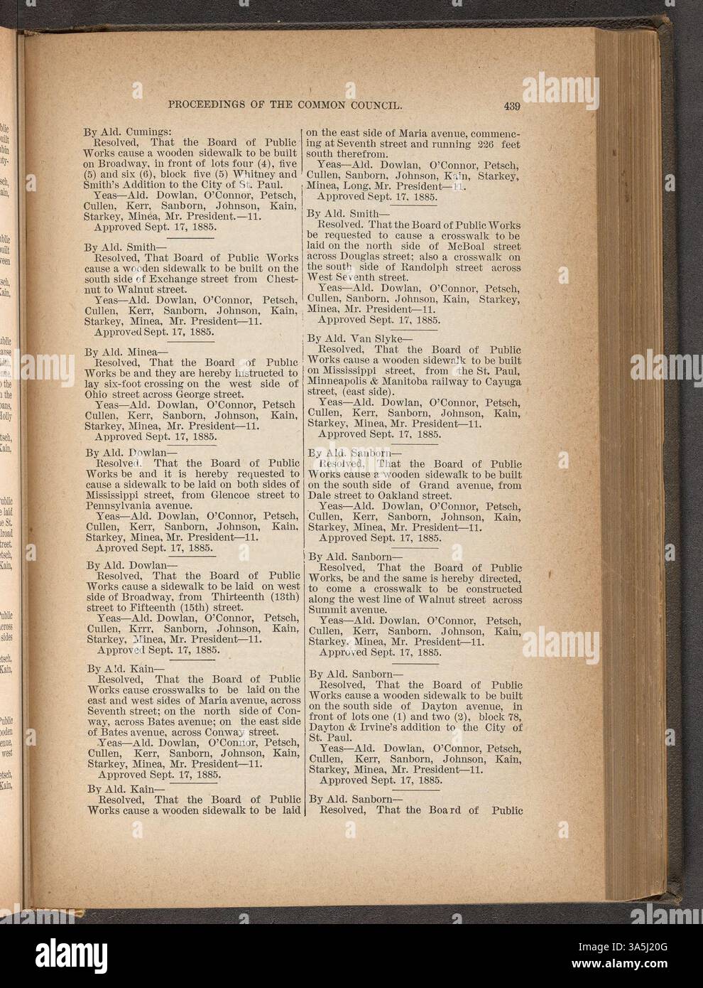 The 1885 Saint Paul City Council proceedings preserved at the Public