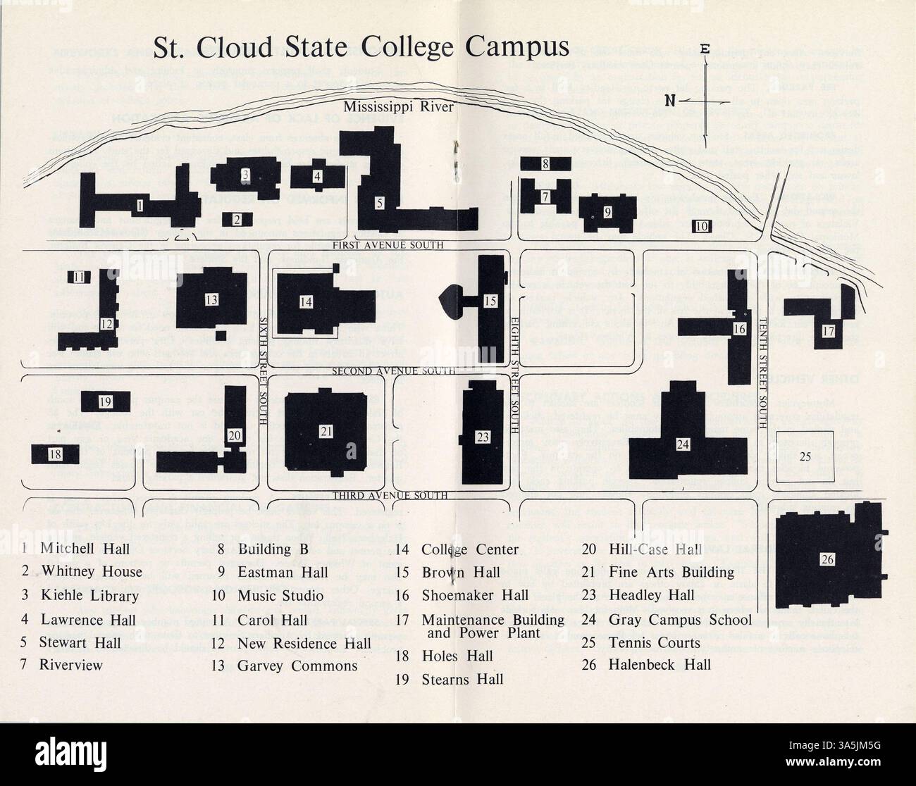 This campus map of St. Cloud State University shows the layout of the